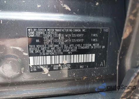 2022 Toyota Rav4 Le from USA, damaged, VIN 2T3G1RFV0NC321706